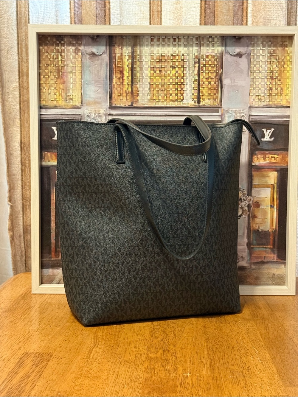 Michael Kors Large Black Monogram Tote